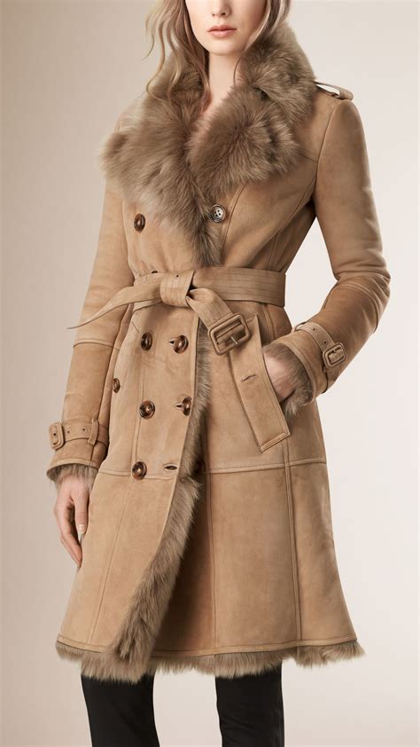 burberry coats for woman|burberry shearling coats women's.